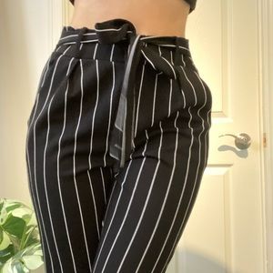 High waisted black trousers